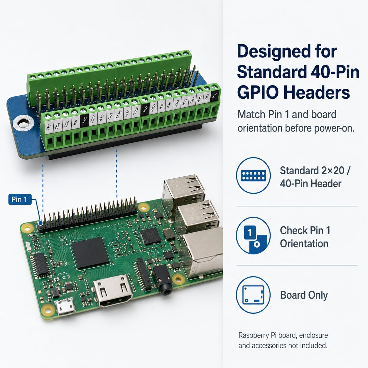 Amazon.co.jp: GPIO ターミナルブロックブレークアウトボード – 40ピン