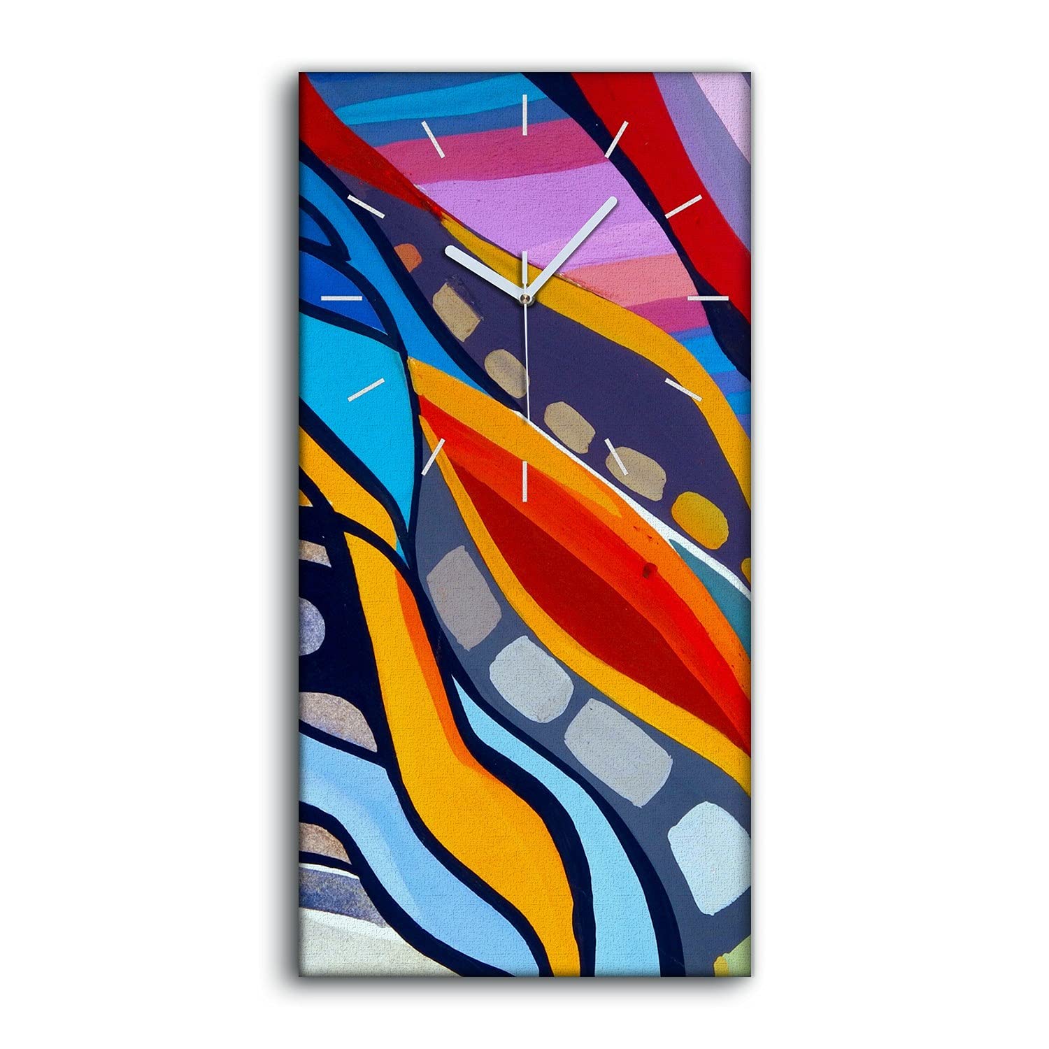 Horloge sur Toile Abstraite 30x60cm pour Salon et Chambre Moderne