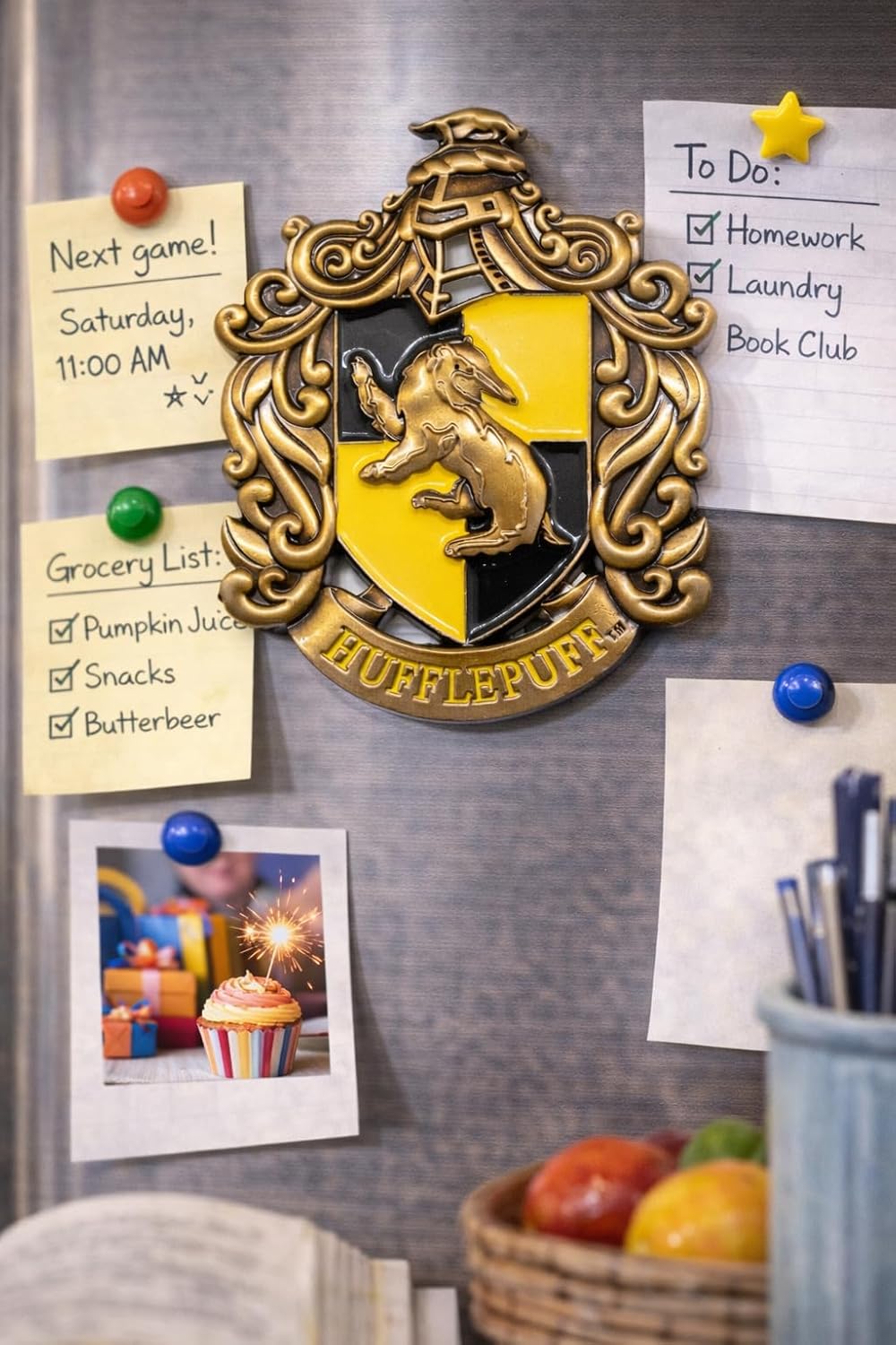 HP2105 Licensed Harry Potter Hufflepuff Fridge Magnet enammeled 3D also for lockers and metal surface