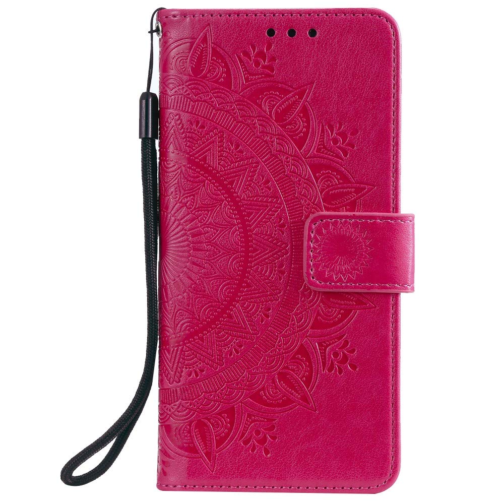 CoverKingz Cover per Xiaomi Poco X3 NFC/Poco X3 Pro - Custodia a portafoglio per cellulare con slot per schede per Poco X3 NFC/Poco X3 Pro - Cover per cellulare motivo mandala rosa