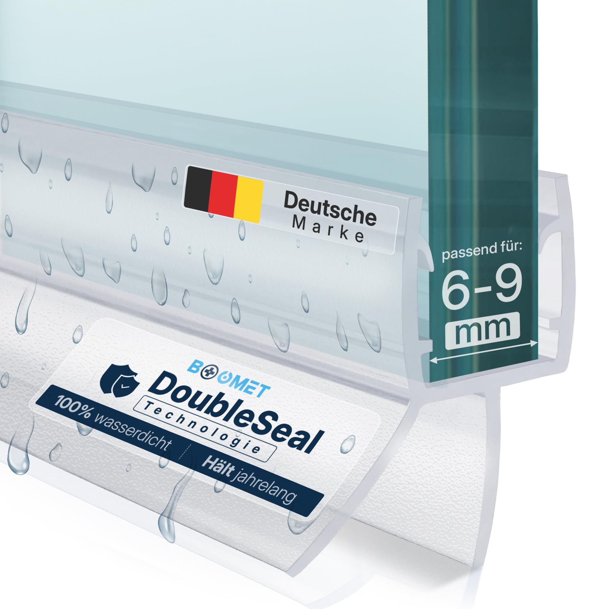 Duschdichtung 6mm 8mm · Langlebige Duschdichtungen für Duschtüren · Universal Dichtung Dusche Glastür · Duschlippe für Duschkabinen Dichtungen · Duschtürdichtung unten (4x 100cm)