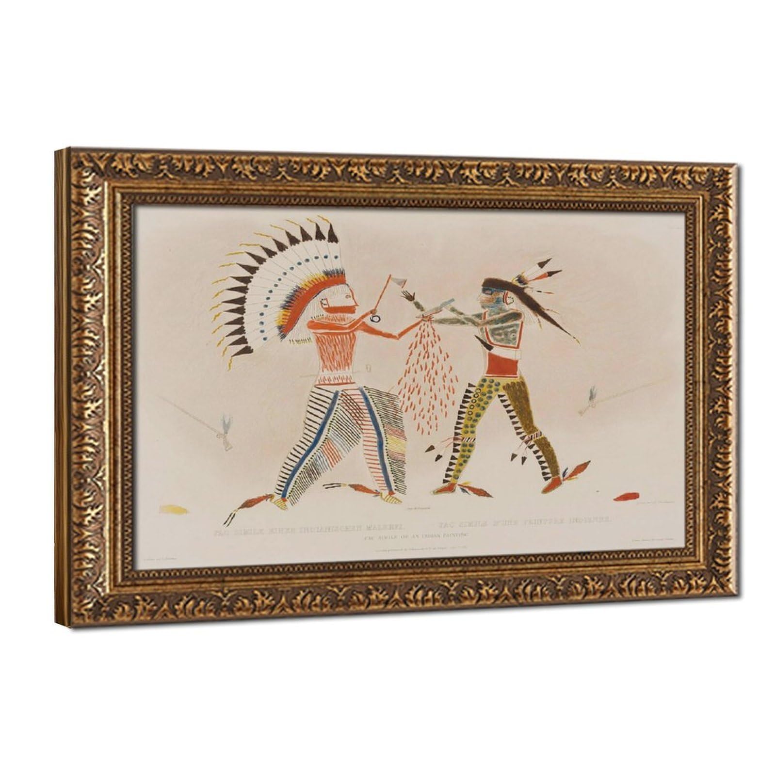 Toile amérindienne Karl Bodmer 40,6 cm pour mur vide - 8