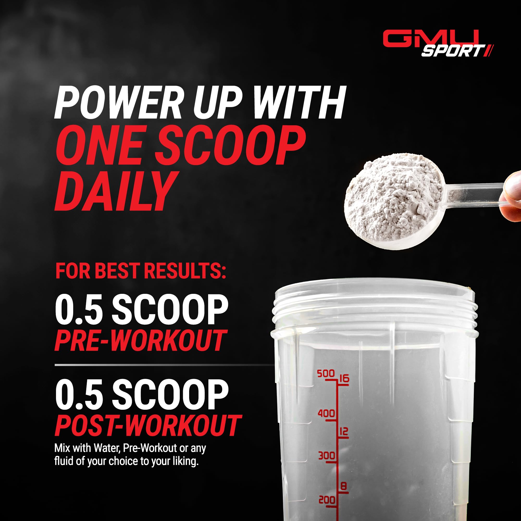 GMU SPORT Creatine HMB Powder – 45 Servings – Clincaly Dosed, 5g Creatine Monohydrate + 3g HMB + Piperine – Muscle Growth, Strength & Recovery | Strawberry Lemonade Drink Mix for Men & Women — Amazon image 5