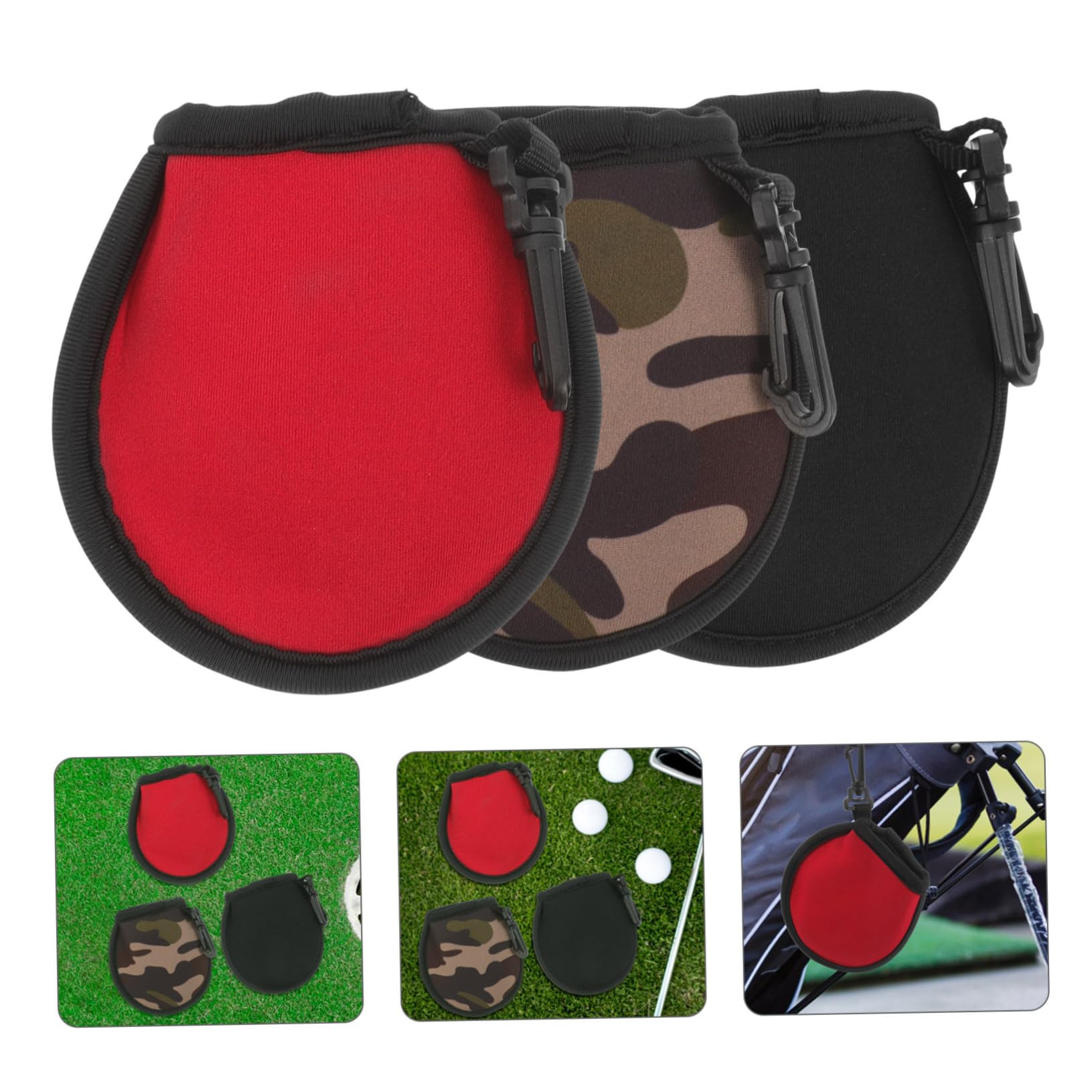 Toyvian Golfbedarf Golfwaschanlage Schlüssel Sauber Taschen Tragbar Golfballreiniger Reinigung Waschmaschine Beutel Golfgeräte Mini Klein Vlies