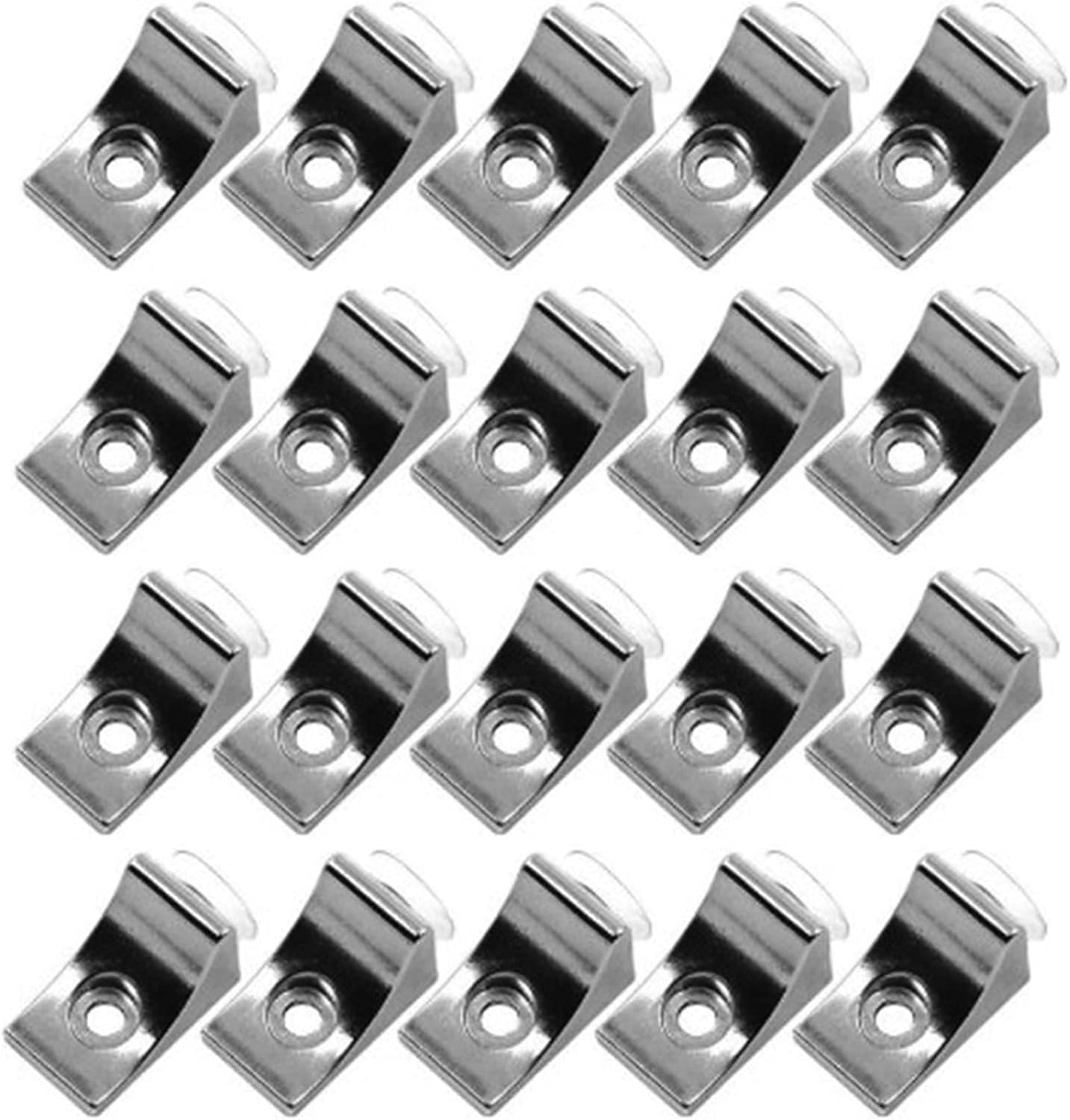 20Pcs Mounting Brace Fixing Glass Shelf Bracket Pegs Supports with Chuck Wall Mount,Glass Mounting Brackets