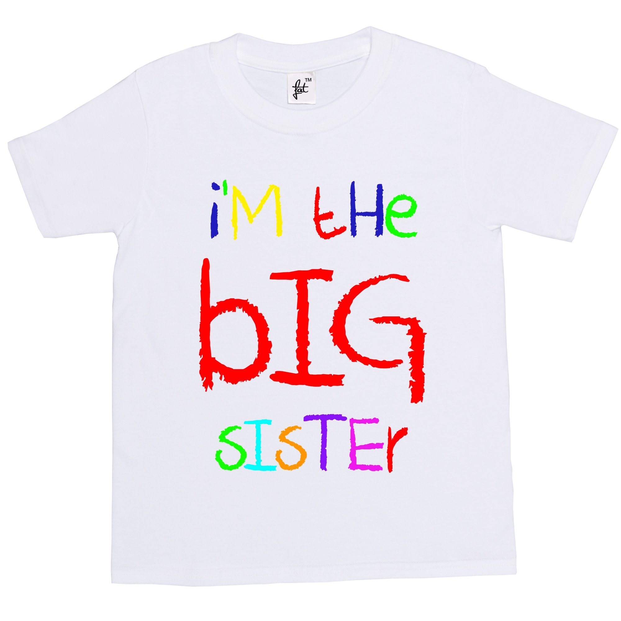 Fancy A Snuggle Boys White I'm The Big Sister Funny Kids Girl Cotton Short Sleeve T-Shirt - Size 3-4 Years