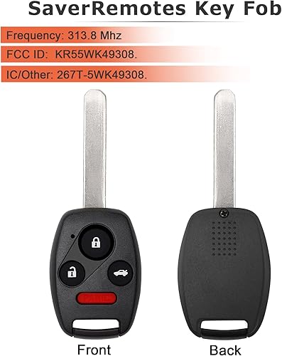 Miniatura 3 de Llavero compatible con Honda Accord 2008-2012 (solo Sedán), reemplazo de llavero Honda Pilot 2009-2015 para KR55WK49308