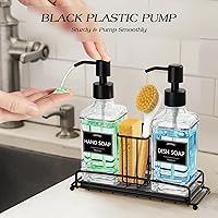 Vista 5 de Kitchen Soap Dispenser Set,Kitchen Soap Dispenser with Sponge Holder,Hand and Dish Dispenser Set,Instant Dry Tray, Clear