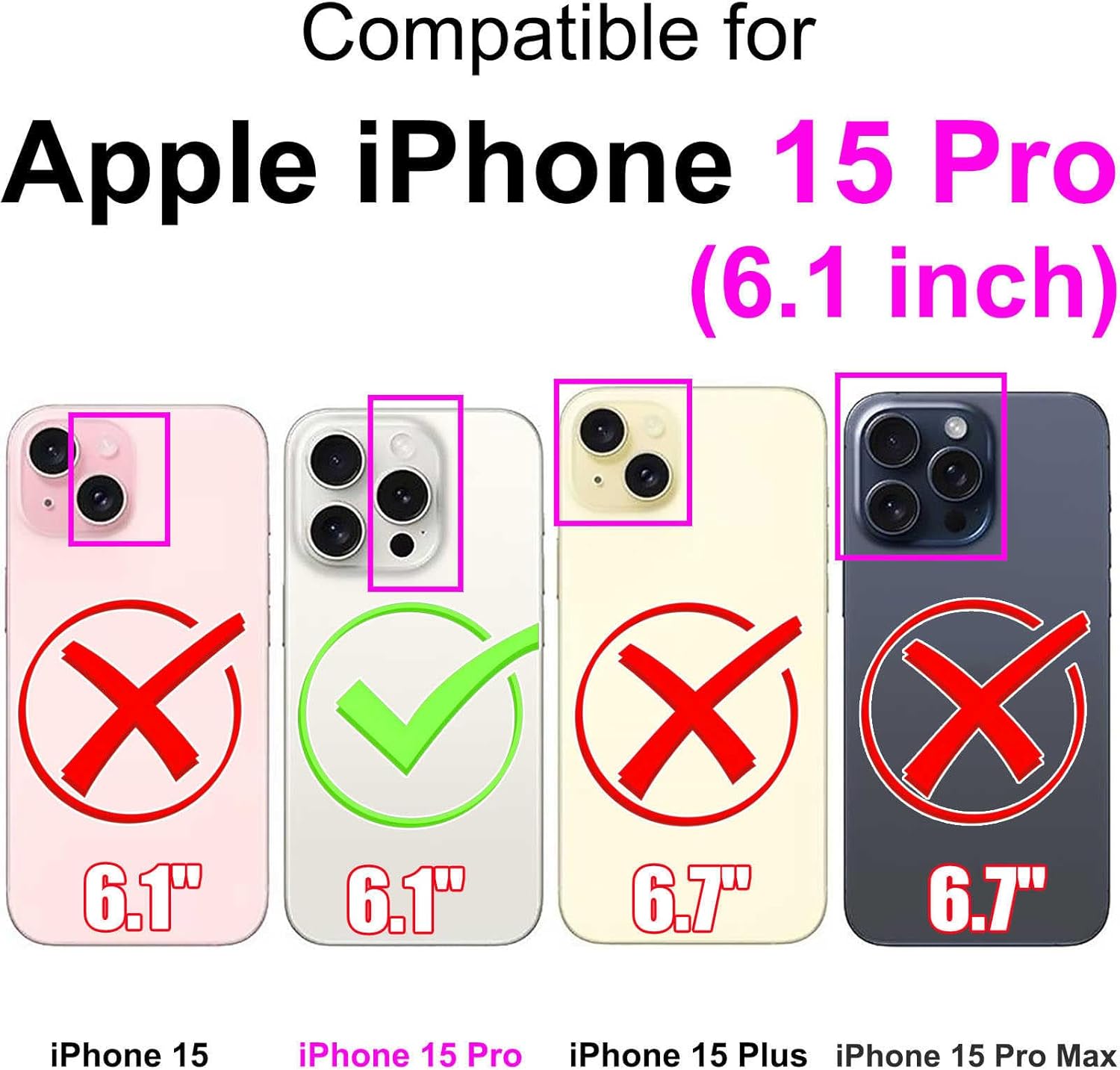 for iPhone 15 Pro Wallet case, Flip Folio Cover with Stand Feature for Women Men, PU Leather Phone Case Fit for iPhone 15 Pro 6.1'' [Rose Gold-Butterfly] - Image 2