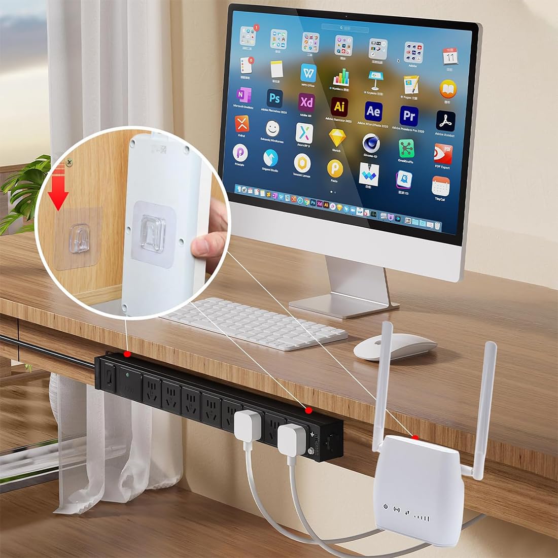 Set 10 Coppie Ganci Adesivi Trasparenti - Forti, Senza Fori, Rimovibili | Per Pareti Lisce