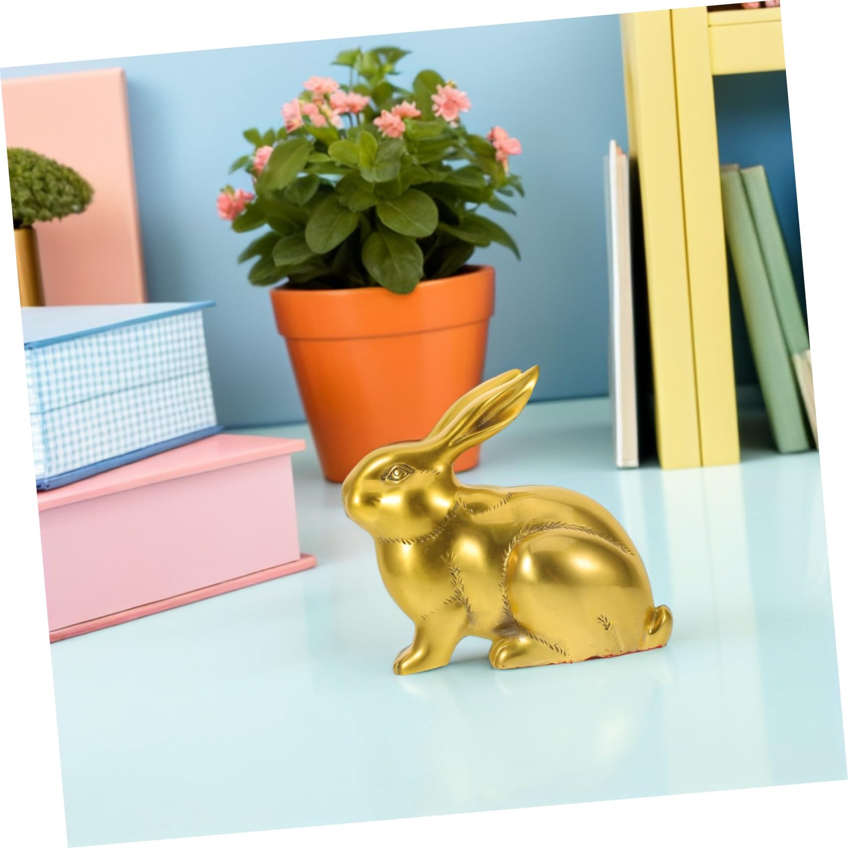 VALICLUD Statuette Laiton Lapin Décoration Lapin Laiton Sculpture Décorative Décorative
