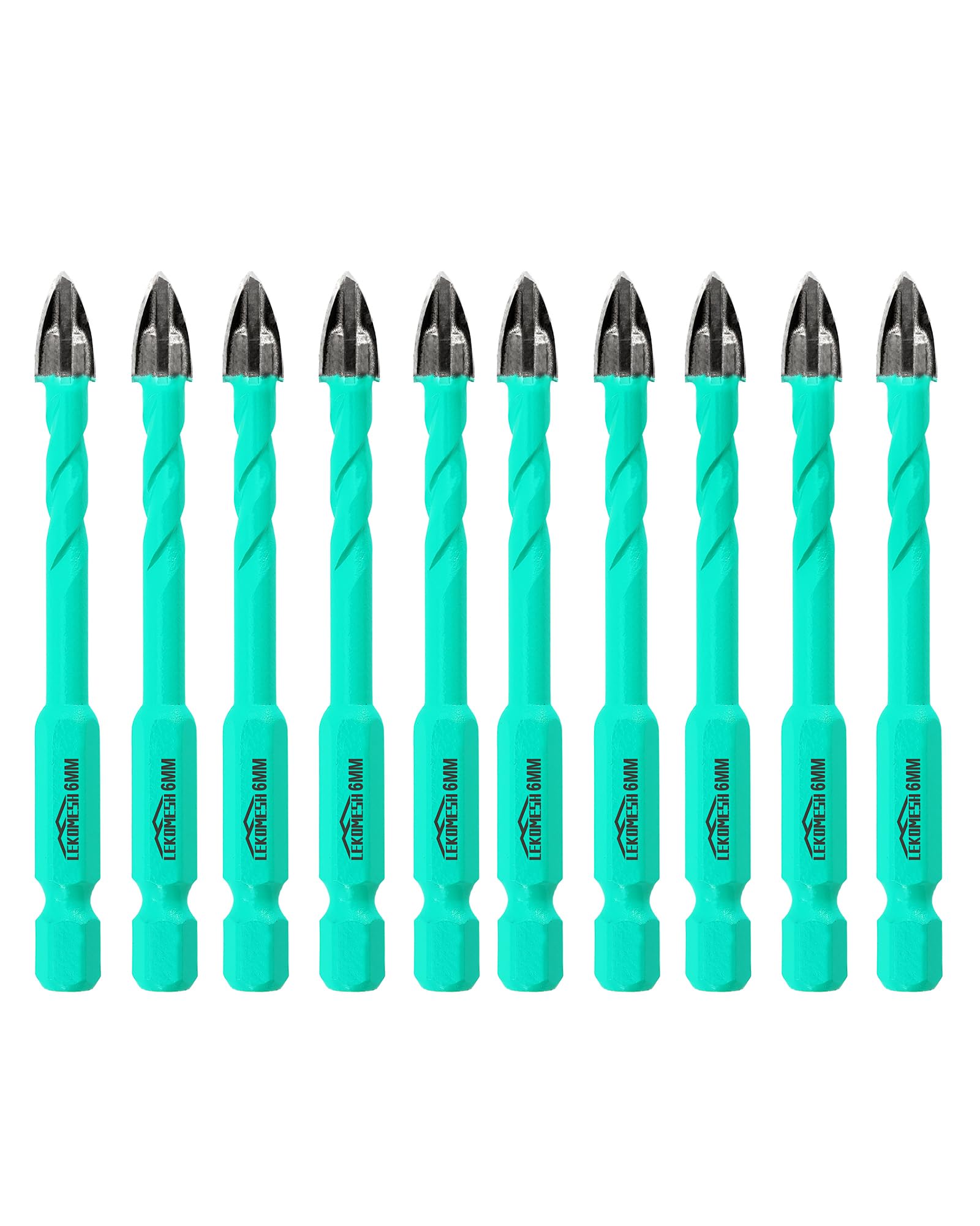 Broca Diamante Porcelanico Coronas - 10piezas 6mm Brocas para Albañilería Hormigón para Madera, Plástico, Mampostería, Baldosas de Cerámica, Vástago Hexagonal de Cambio Rápido