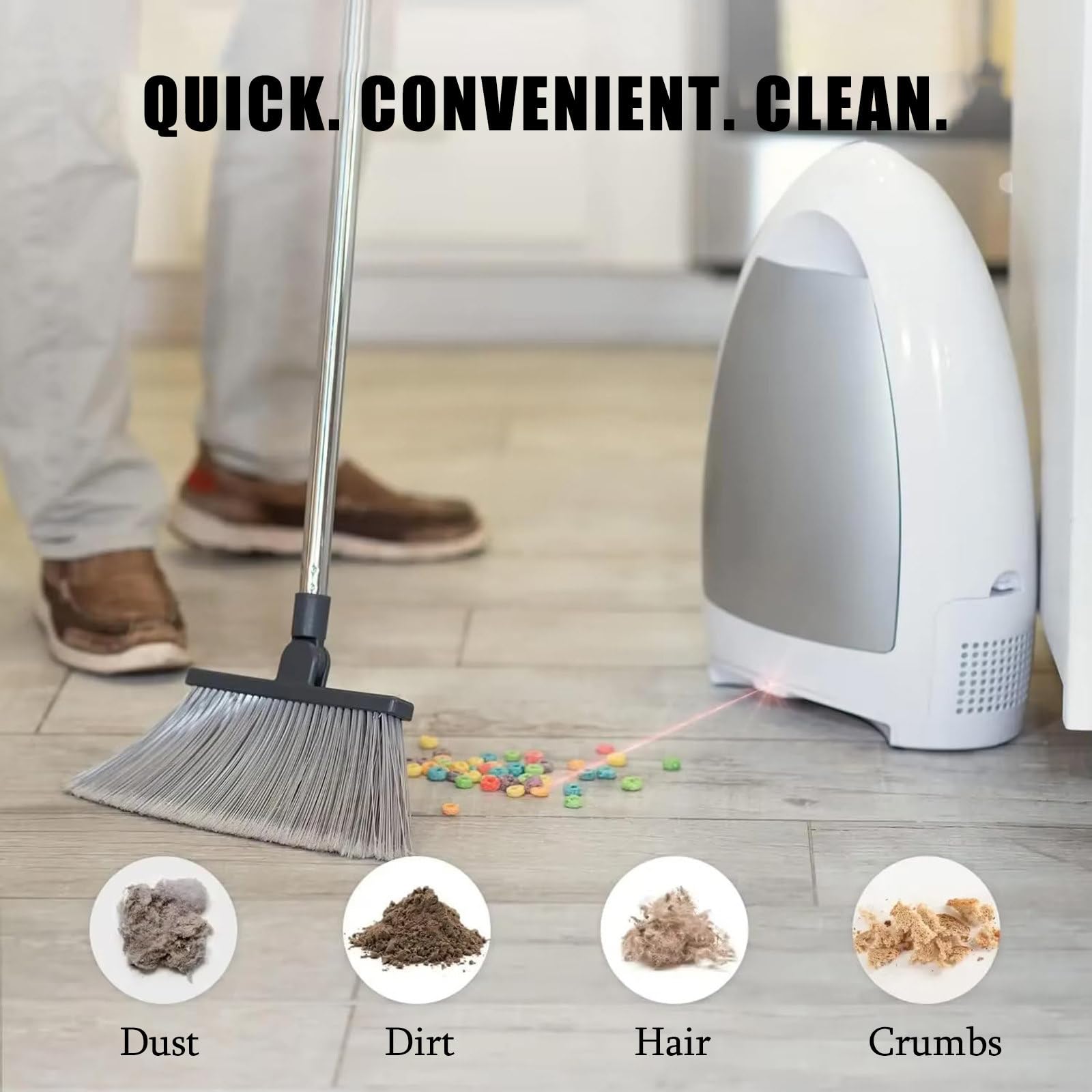 Aspiradora AutomáTica Sin Contacto, 1000 W, UltrarráPida Y Potente, Ideal Para Barrer Pelos De Mascotas, Suciedad, Comida, Cocina, SalóN, Sin Bolsa, Con Cable.,Grey