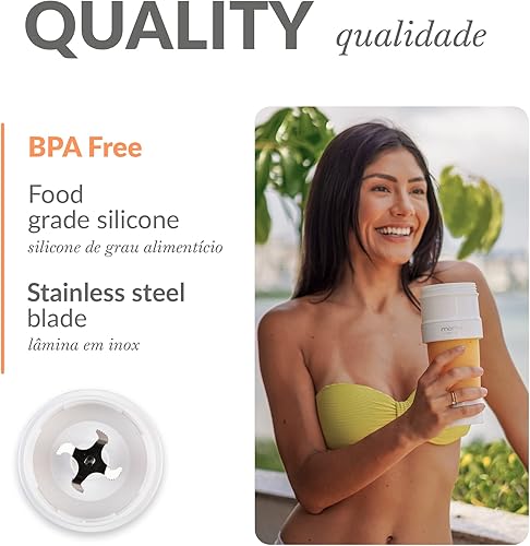 Miniatura 5 de Momo Lifestyle Licuadora portátil para batidos y licuados | Licuadora de viaje plegable, recargable, sin BPA