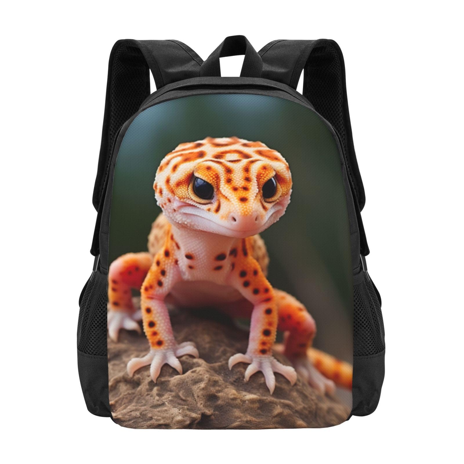 DRTGEDS Sand Leopard Gecko Canvas Backpack For Men Women,Casual Rucksack Backpack, Laptop College Hiking Travel Bag
