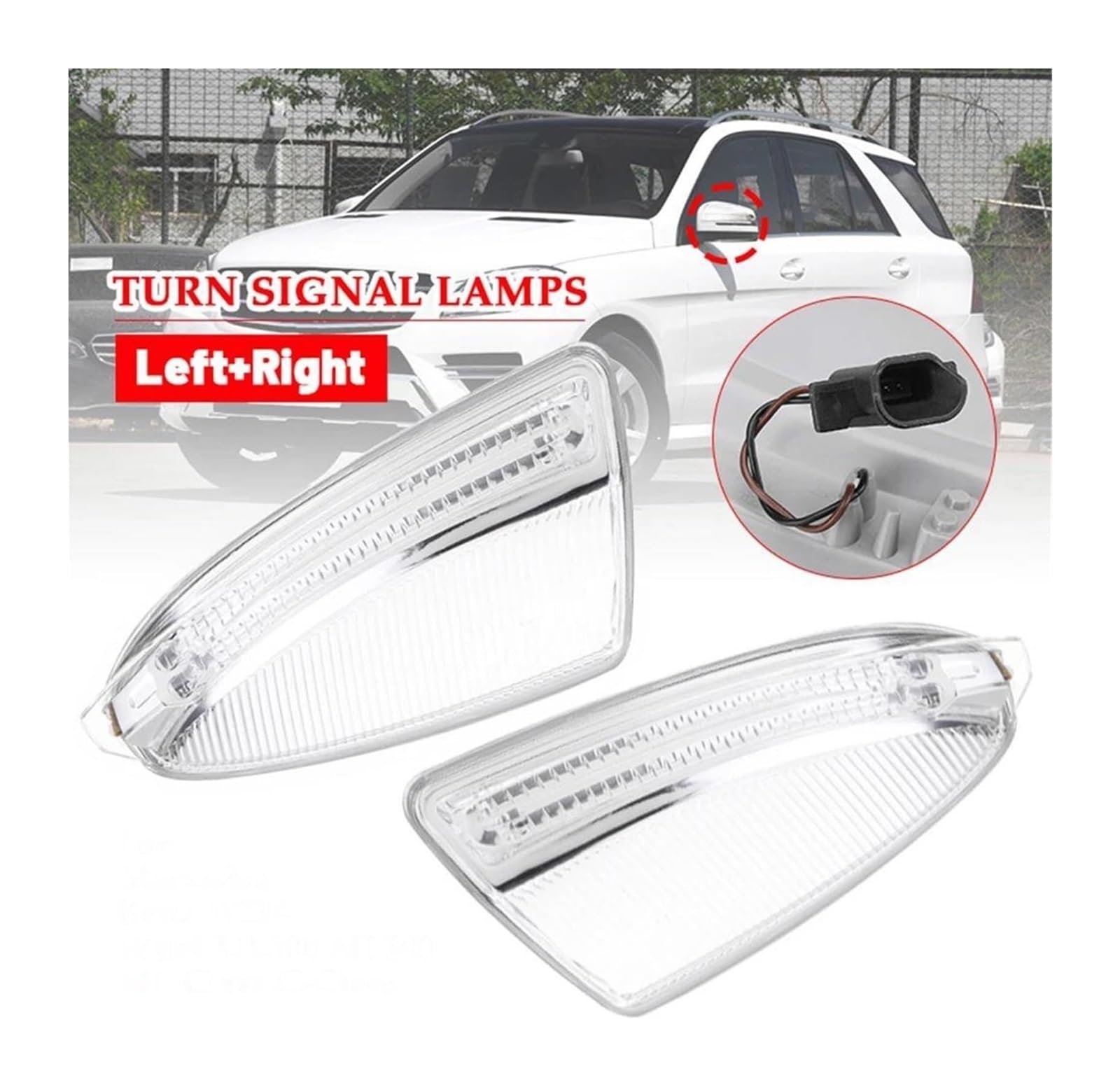 Indicador Intermitente Lateral Para Benz C250 Sedan C300 C350 C63 C63 Para AMG Sedan Luz Señal Giro Espejo Retrovisor Lateral Delantero Izquierdo Y Derecho Automóvil(Left)
