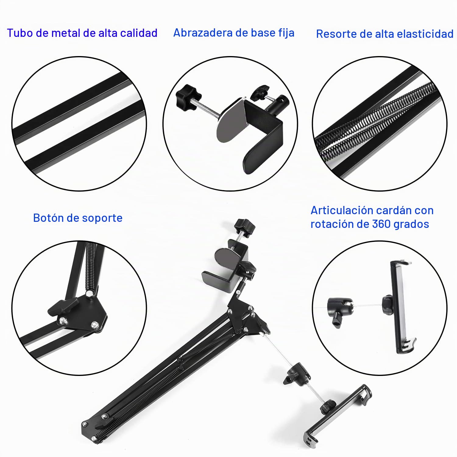 Soporte de tablet para cama, tableta, soporte de cama, soporte para tableta, soporte giratorio de 360 grados, tabletas, teléfonos u otros dispositivos con pantalla de 4.5 a 12.9 pulgadas
