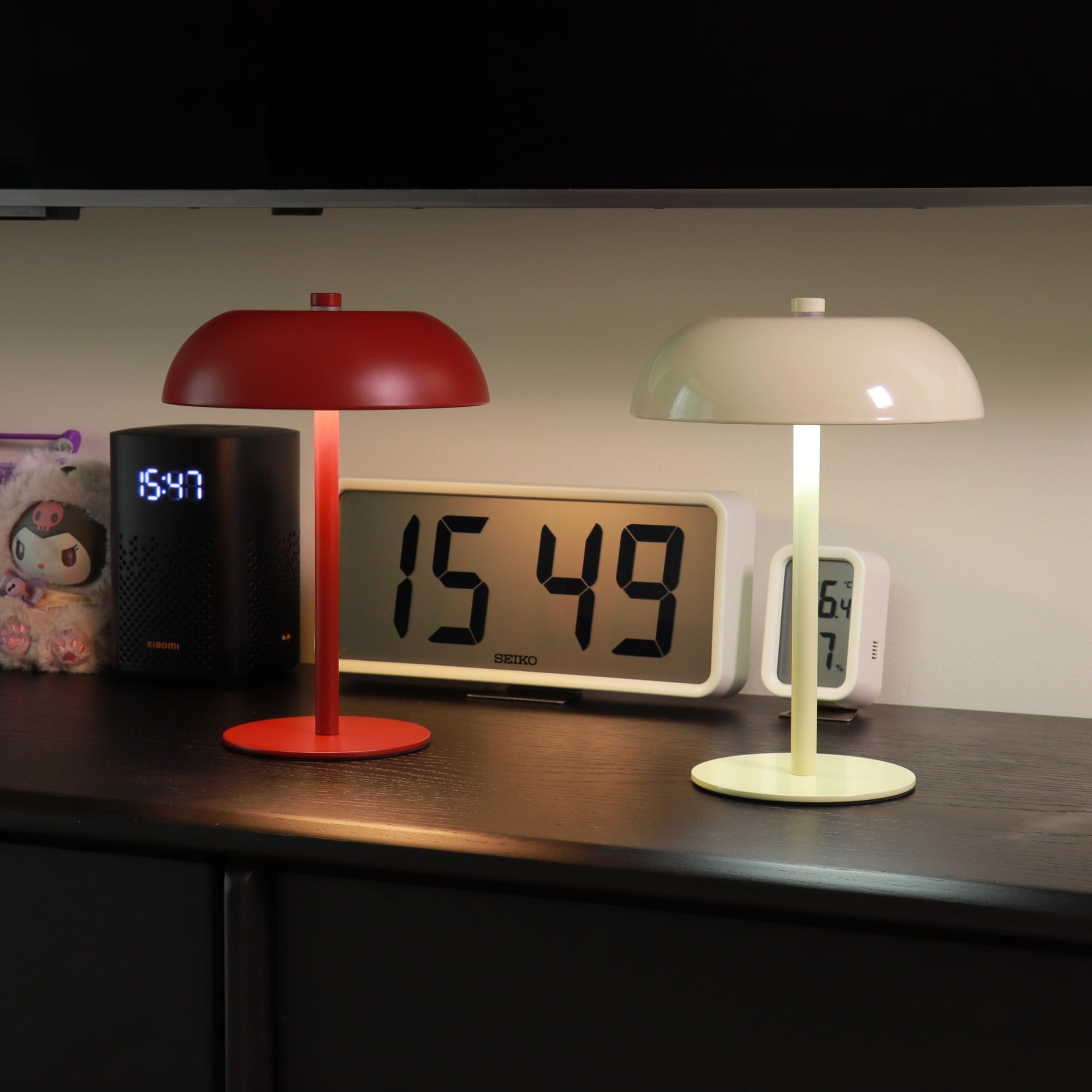 Lampada da tavolo a fungo a LED, batteria 5200 mAh, dimmerabile, 3 colori