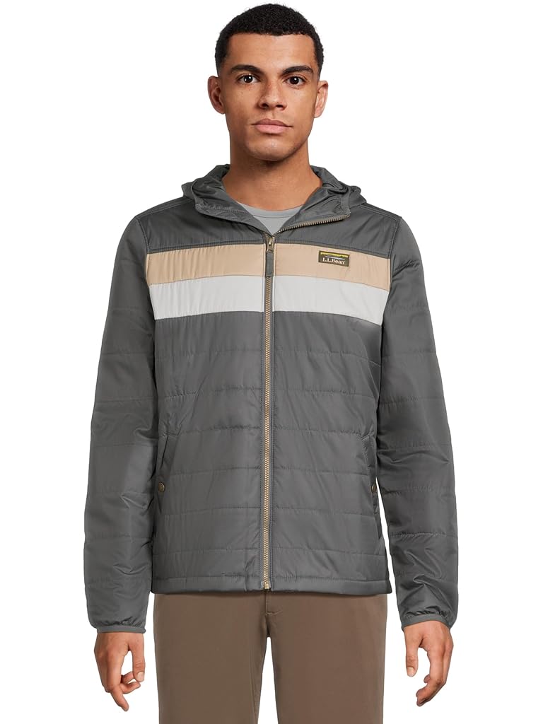 Gray L.L.Bean Mountain Classic Puffer Hooded Jacket Color-Block Regular