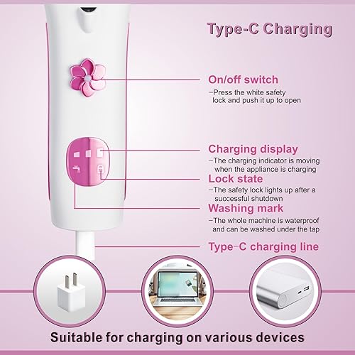 Miniatura 6 de KEDA Afeitadora eléctrica para mujer, la mejor maquinilla de afeitar eléctrica para mujer, piernas de bikini, axilas, pelos públicos, recortadora