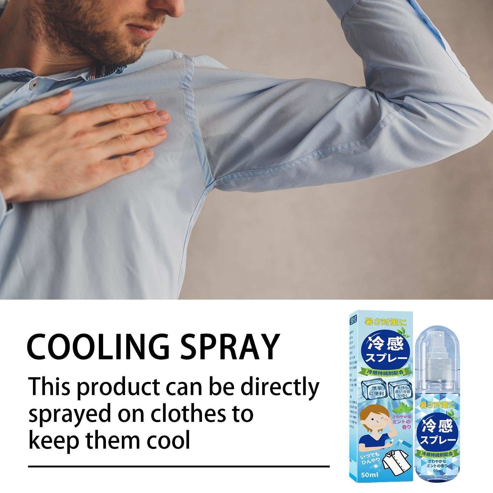 spray rinfrescante corpo mentolo, 50ml cooling spray, Sprays nebulizzante rinfrescante istantaneo per il caldo, portatile sprays rinfrescantes Cool Down per la prevenzione del calore, per sport