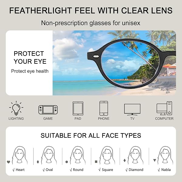 Fashion Clear Lens Eyeglasses for Men Women Stylish Frame Computer Glasses #8030 - 5