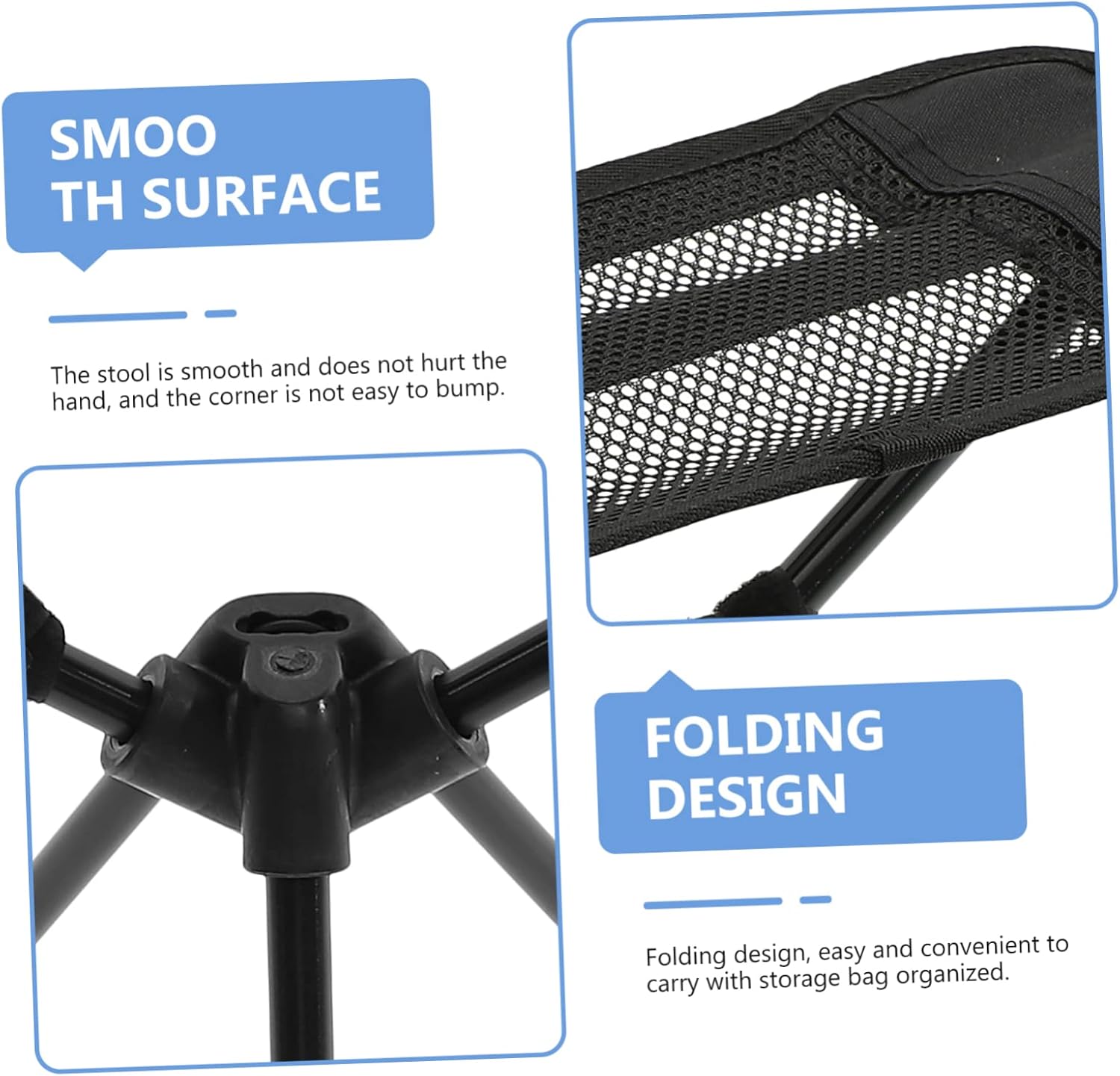 Folding Camping Stool Compact Portable Seat for Hiking Fishing and Picnics Lightweight Travel Stool Carry Handle