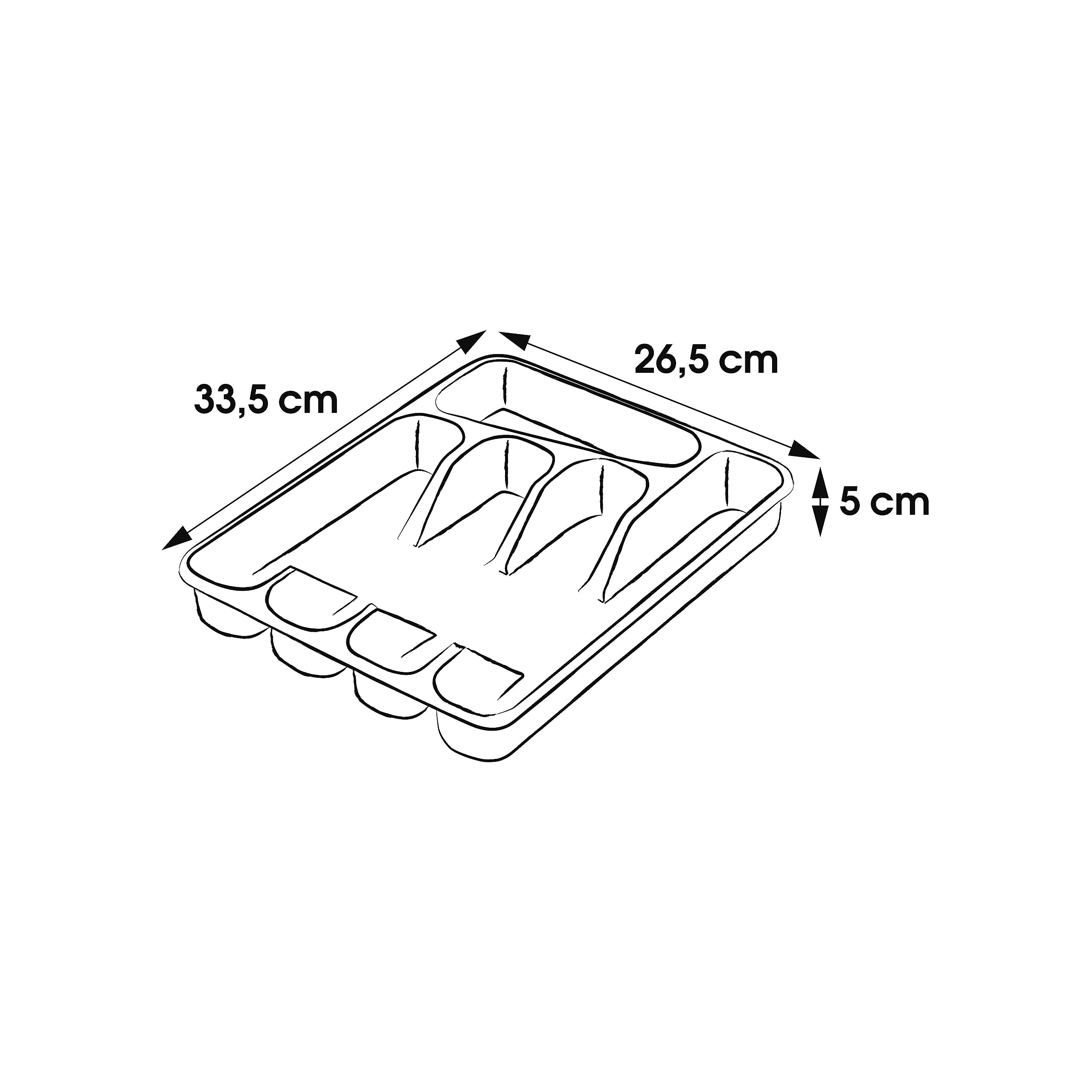 keeeper Besteckkasten mit 5 Fächern, Schubladeneinsatz, 33,5 x 26,5 x 5 cm, Pablo, Nordic Grey