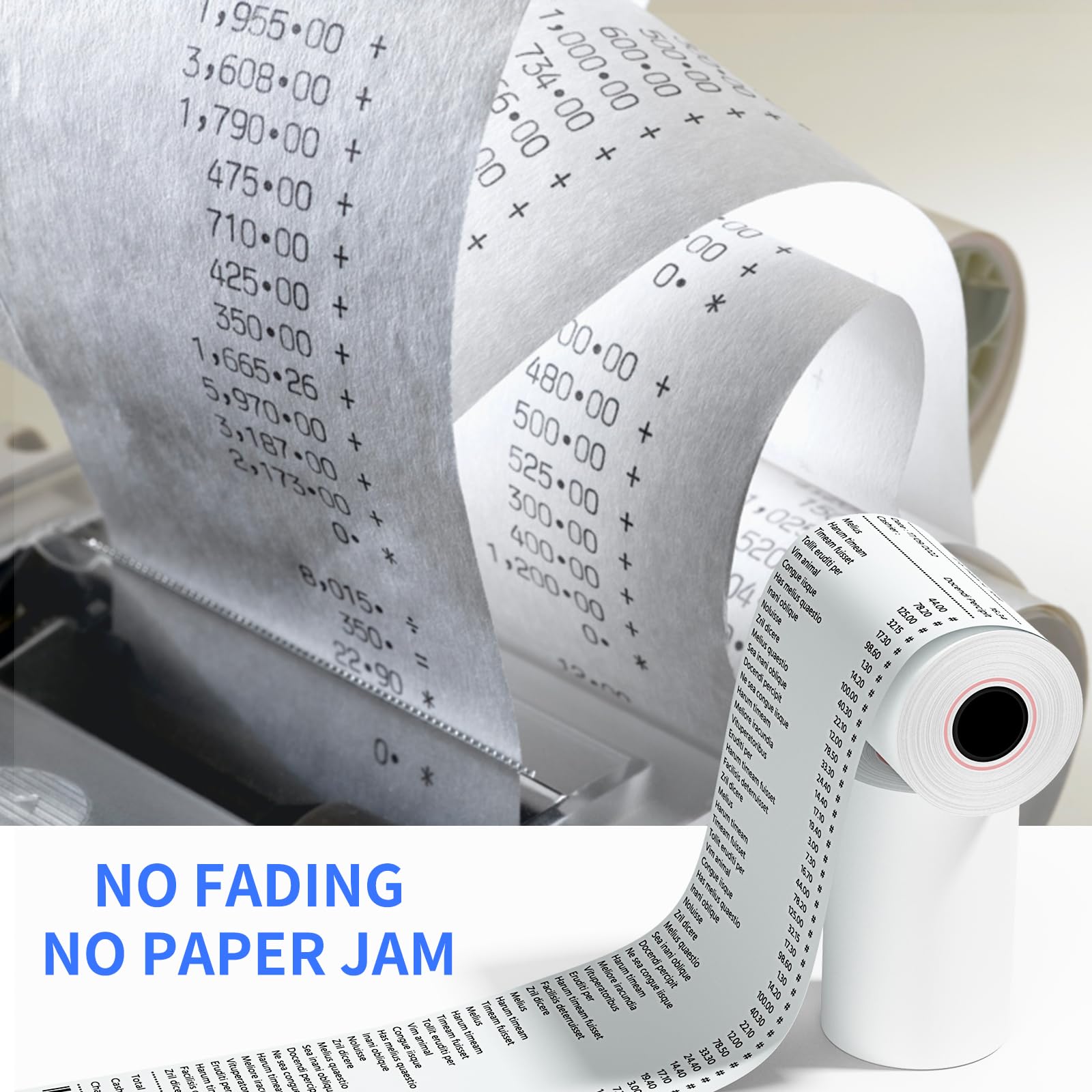 Rollos de papel térmico de 2 1/4 x 85 pulgadas, papel térmico para recibos sin BPA, papel para impresora térmica de recibos POS, 50 rollos