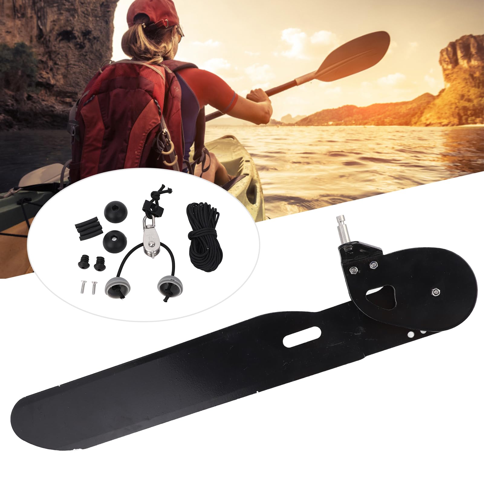 Kit di controllo del piede in canoa in lega di alluminio per barche da pesca in kayak