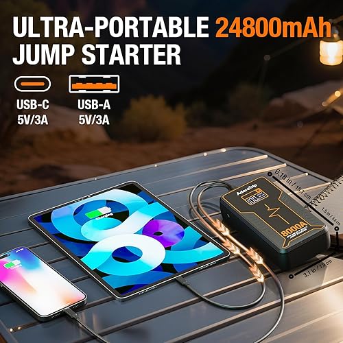 Miniatura 7 de Arrancador portátil para automóvil 8000A, amplificador de arranque en frío 960 de 12 V con pantalla inteligente, arranque de fuerza, para motores de