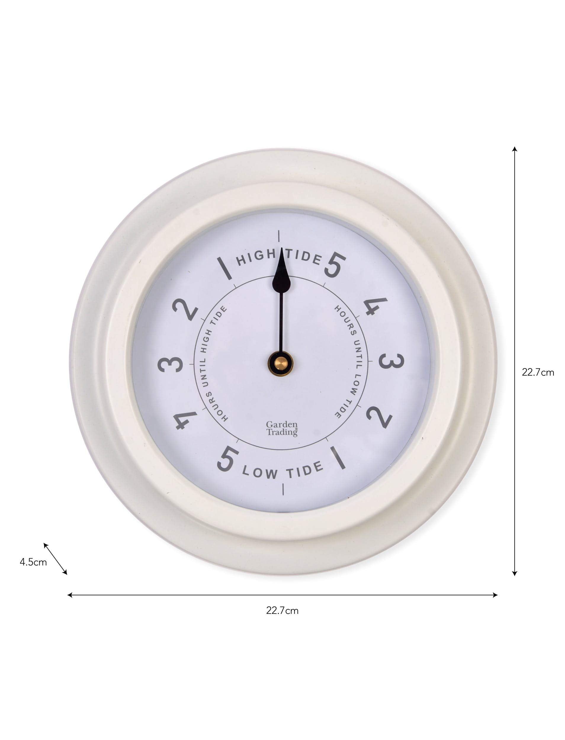 Reloj náutico tradicional resistente a la intemperie, acero 22,7 cm, blanco lirio