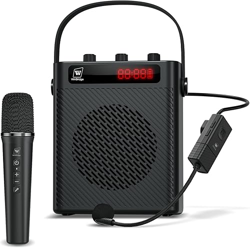 Amplificador de voz, micrófono inalámbrico, micrófono de mano, micrófono portátil de 40 W y altavoz, sistema de karaoke inalámbrico, altavoz
