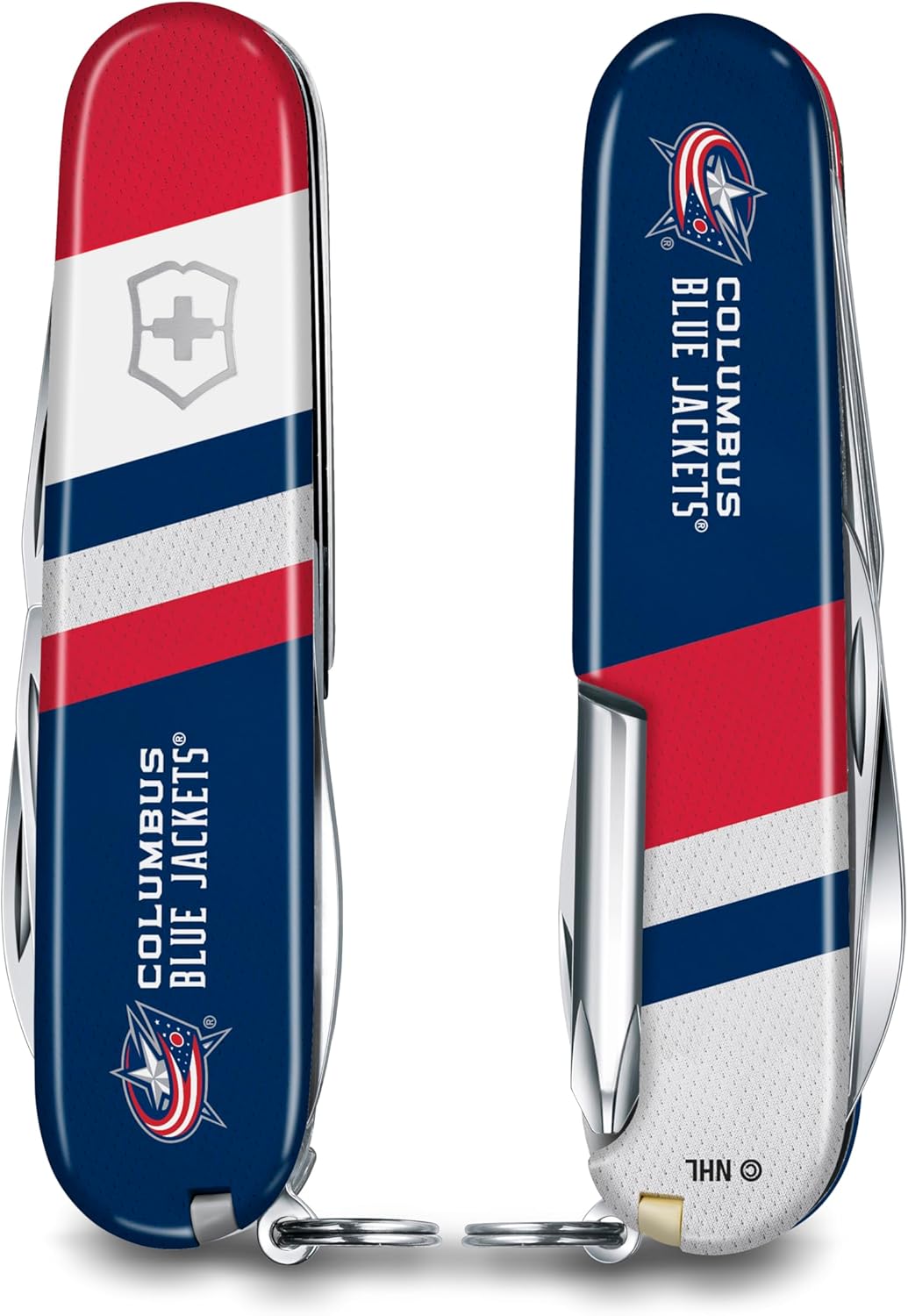 Victorinox Tinker Swiss Army Knife – Compact 12 Function Swiss Made Pocket Knife with Large Blade, Small Blade and Bottle Opener – Columbus Blue Jackets
