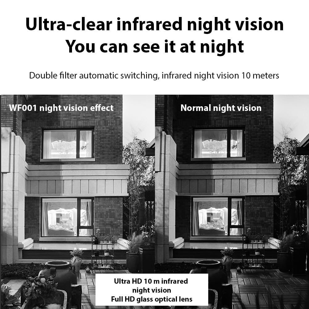 Videocitofono Wireless Telecamera 1080P WiFi Campanello Intelligente con APP IP65 Impermeabile Visione Notturna Bidirezionale Archiviazione Gratuita per la Sicurezza Domestica
