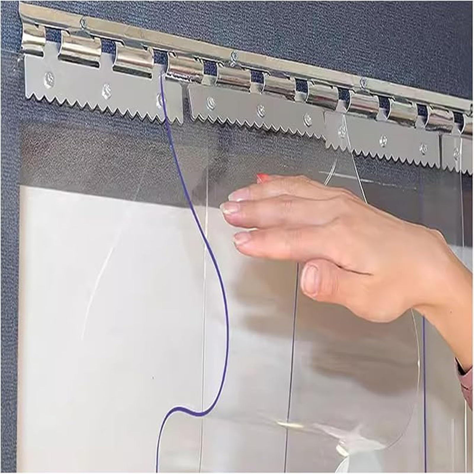 Rideau À Lanières en PVC Rideau A Lamelles Stores Verticaux Rideaux D'extérieur Convient pour Le Garage Débarras Convient Aux Ateliers Et Entrepôts(53.15x110.24in/1.35x2.8m)