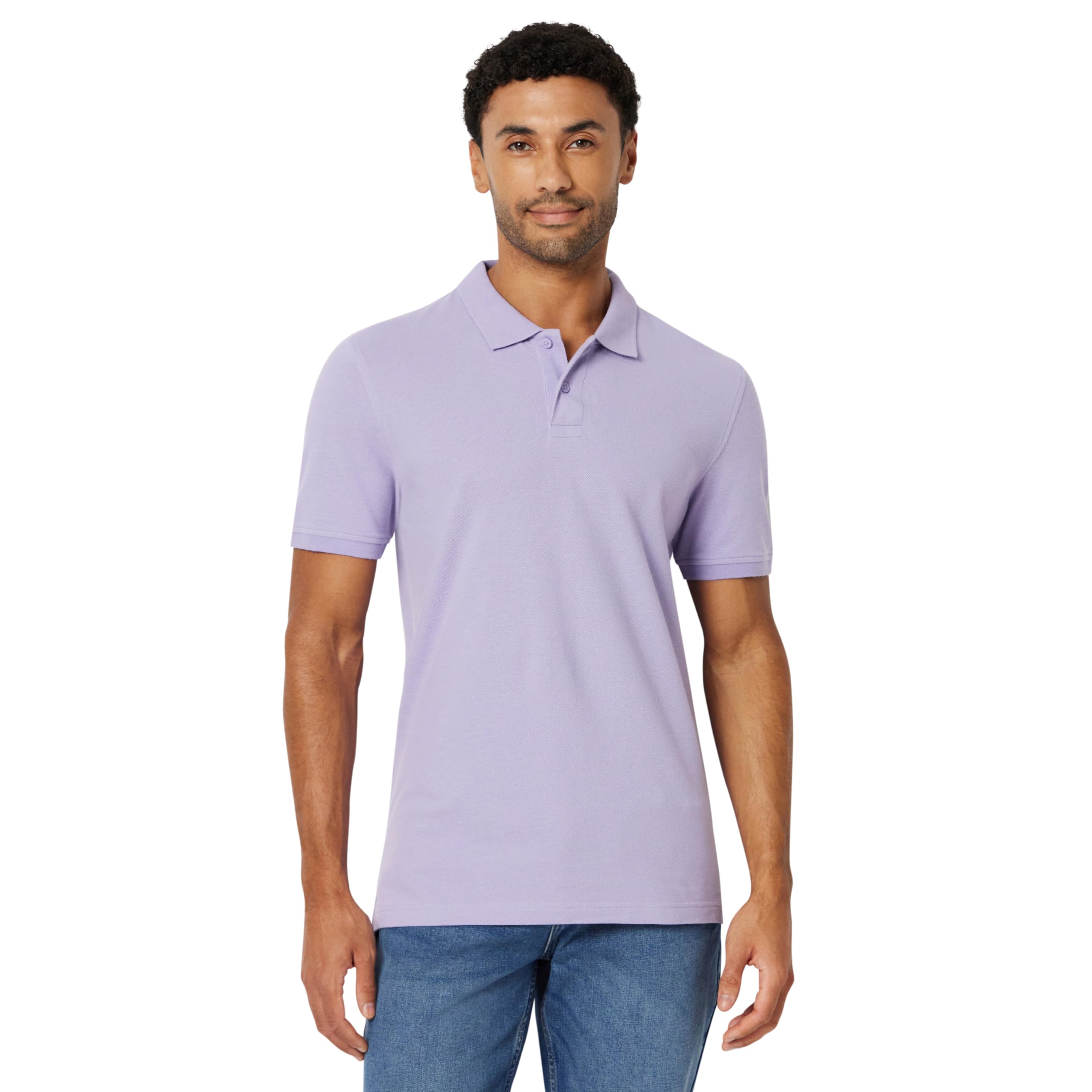 Amazon Essentials Men's Short Sleeve Slim-Fit Cotton Pique Polo Shirt, Breathable Collared