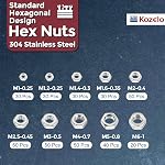380pcs Hex Nuts Assortment Kit - [M1 M1.2 M1.4 M1.6 M2 M2.5 M3 M4 M5 M6] 304 Stainless Steel 18-8 (A2-70) Hardware Nuts Set for Mechanical Repair & Assembly, Silver