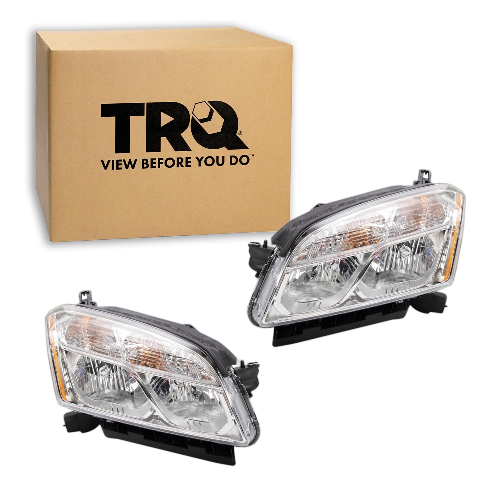 TRQ 2 Piece Headlight Assembly Set Driver &amp; Passenger Side Compatible with Chevrolet Trax 2015-2016 GM2502401 GM2503401 42435939 42435940