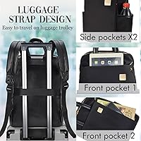 Vista 4 de Laptop Backpack for Women Slim Travel - Laptop Bag Computer Case Fit up to 15.6-inch Notebook Lightweight Medium Size Purse for Work Bookbag