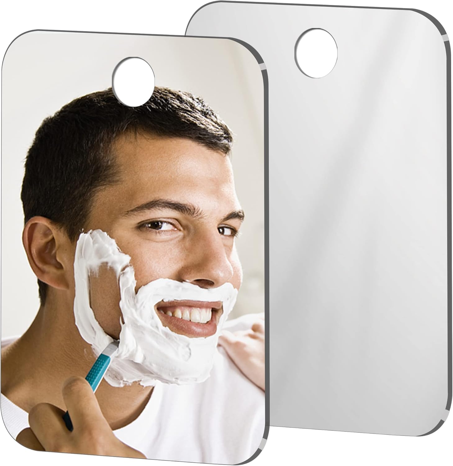 Shower Mirror for Shaving,20cm x 15cm Larger Mirror for Wall Camping