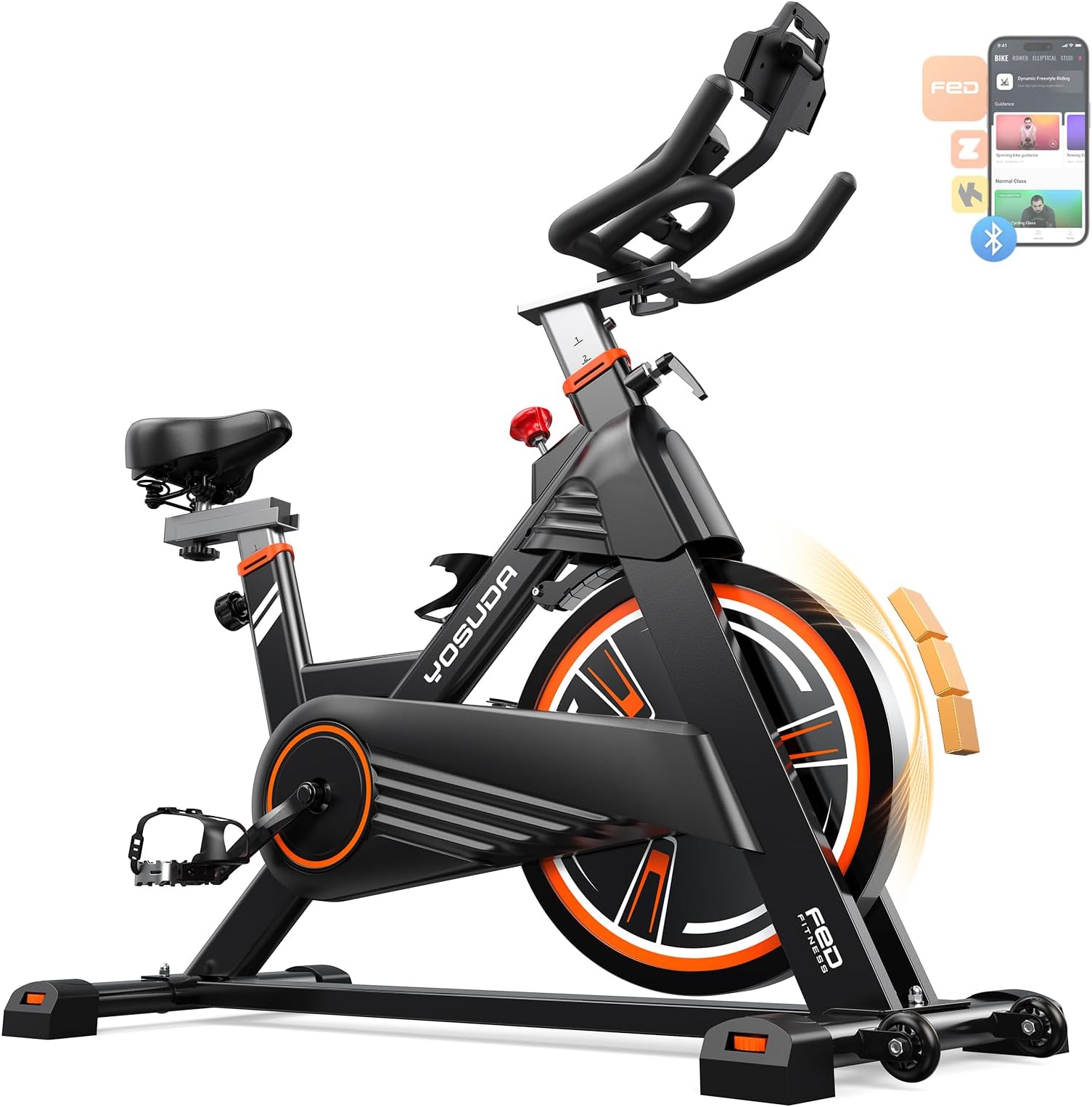 YOSUDA PRO Magnetic Exercise Bike 350 lbs Weight Capacity - Indoor Cycling Bike Stationary with Comfortable Seat Cushion, Silent Belt Drive