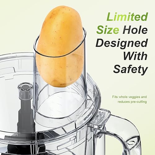 Miniatura 5 de Facelle Procesador eléctrico de alimentos de 10 tazas con molinillo de 6.8 onzas, picador de verduras de 600 W para picar, picar en cubitos,