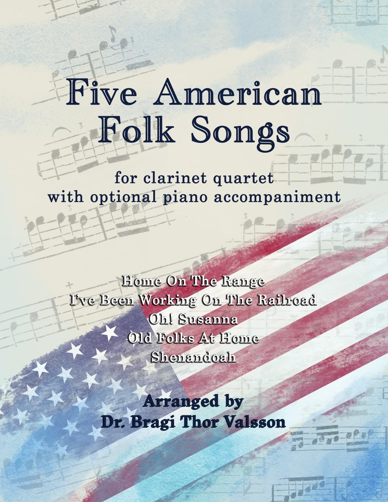 Five American Folk Songs : partition pour quatuor de clarinettes et piano