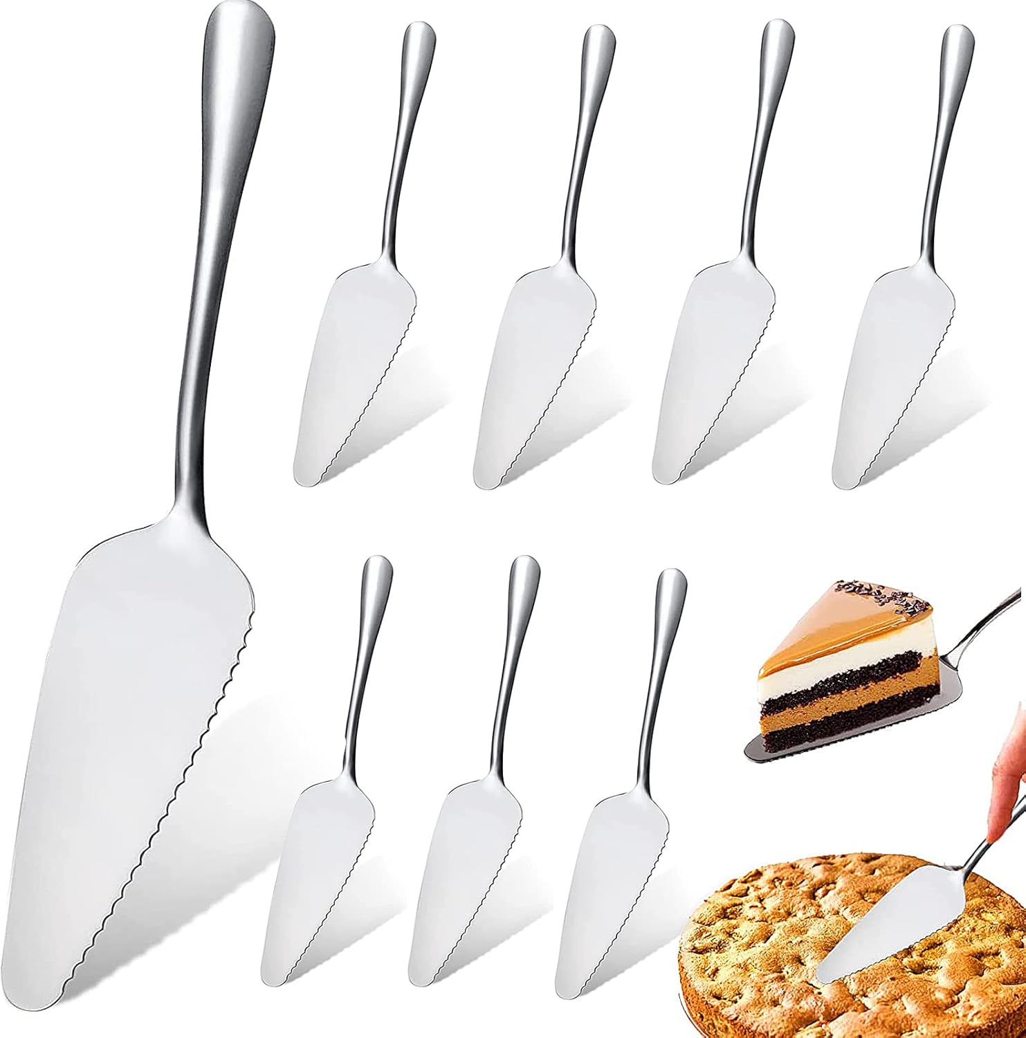 Set Coltello E Spatola Per Torta Matrimonio - Acciaio Inossidabile, 2 Pezzi, Argento - Foto 10