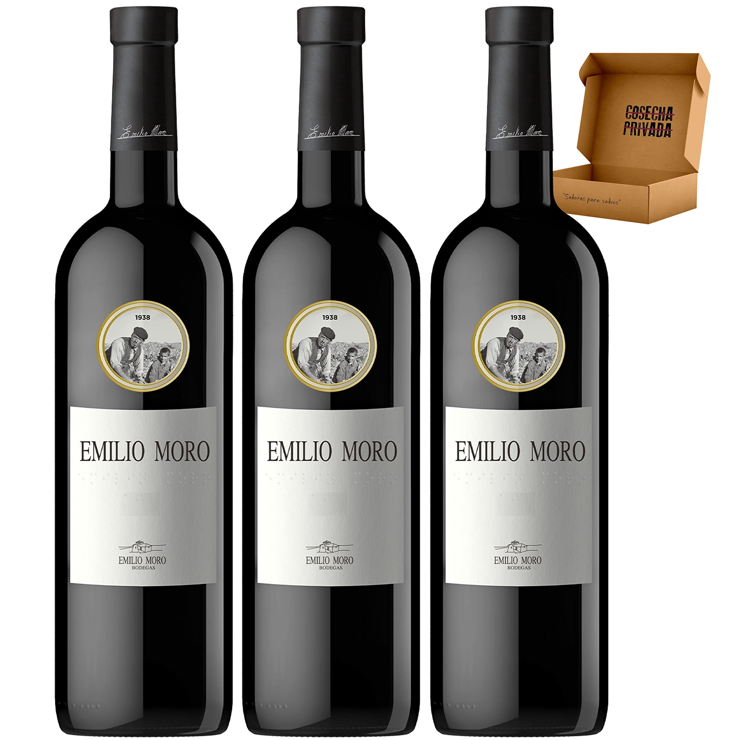 Emilio Moro - Envío 24 h - Vino Regalo Ribera del Duero - Cosecha Privada (3 x Botella 75 cl, Emilio Moro)