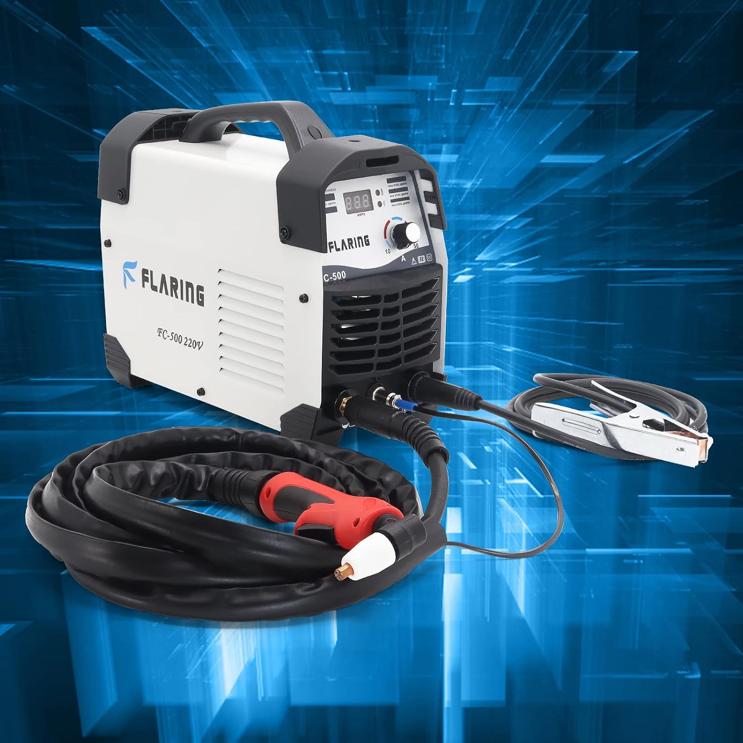 FLARING Plasma Cutter Equipment 50 AMP 220V IGBT 1/2'' Clean Cut CUT50 Max 3/5‘’ Cut High Frequency Inverter Plasma Cutting Machine for Car Frame,Carbon Steel,Stainless Steel,Thin Copper,Aluminum