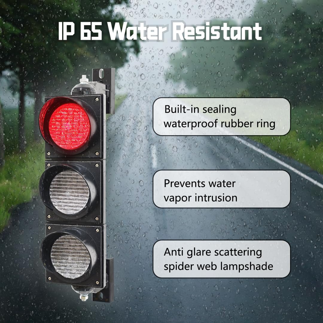 100-3 10.2 cm 100 mm luz de parada de tráfico/control de botón/CA 85-265V lámpara LED, carcasa de PC resistente al agua IP65