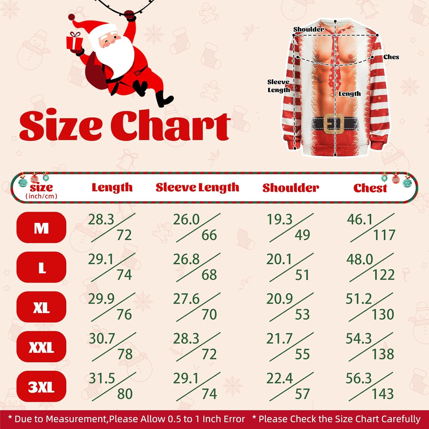 Ugly Christmas Sweatshirt for Men Women Funny 3D Print Pullover Long Sleeve Xmas Sweater Shirt - Image 5