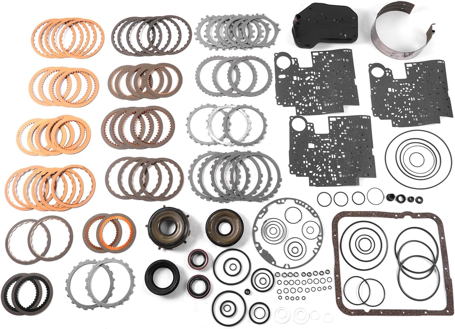 4L60 4L60E Transmission Master Rebuild Kit W/Filter Compatible with GM Chevy Cadillac Hummer 2004-UP, Replace 4L65E 4L70E 4L75E,22× Friction Plates+19× Steel Plates